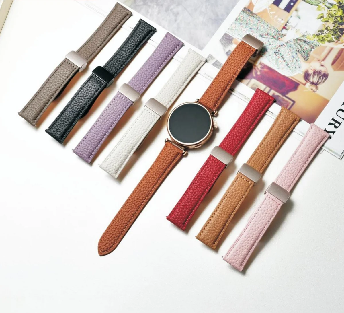 Model 8107 cracked-grain slim waist strap